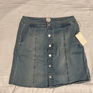 a new day Blue Button-Down Denim Skirt